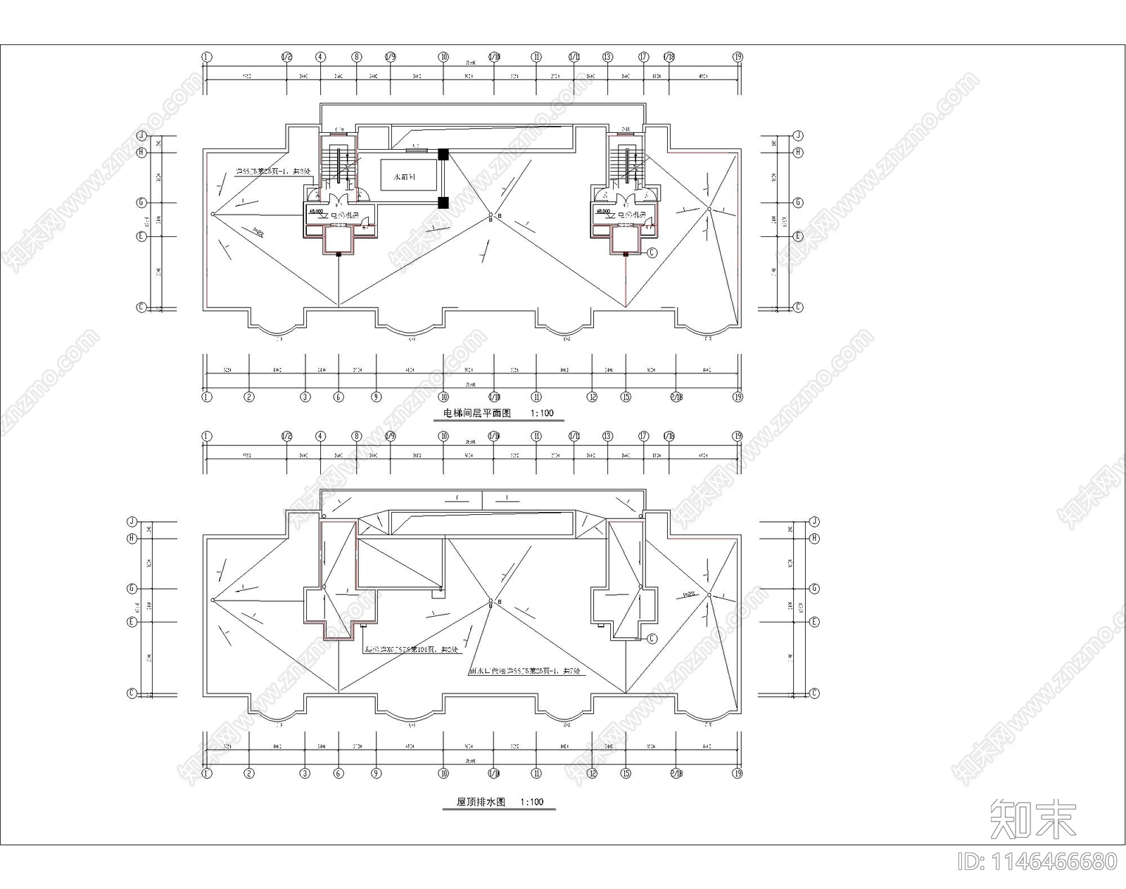 高层住宅楼建筑cad施工图下载【ID:1146466680】