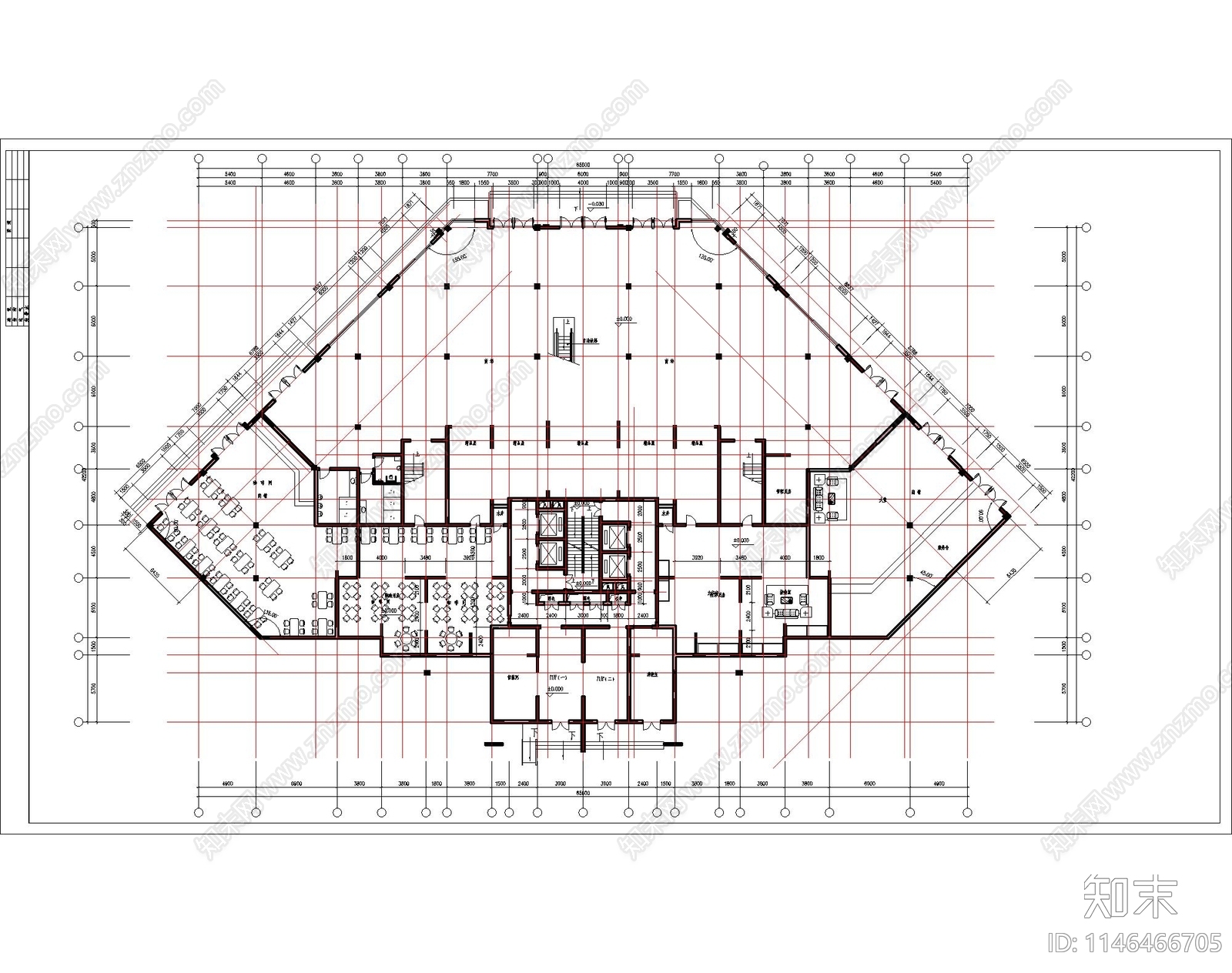 高层住宅楼建筑cad施工图下载【ID:1146466705】