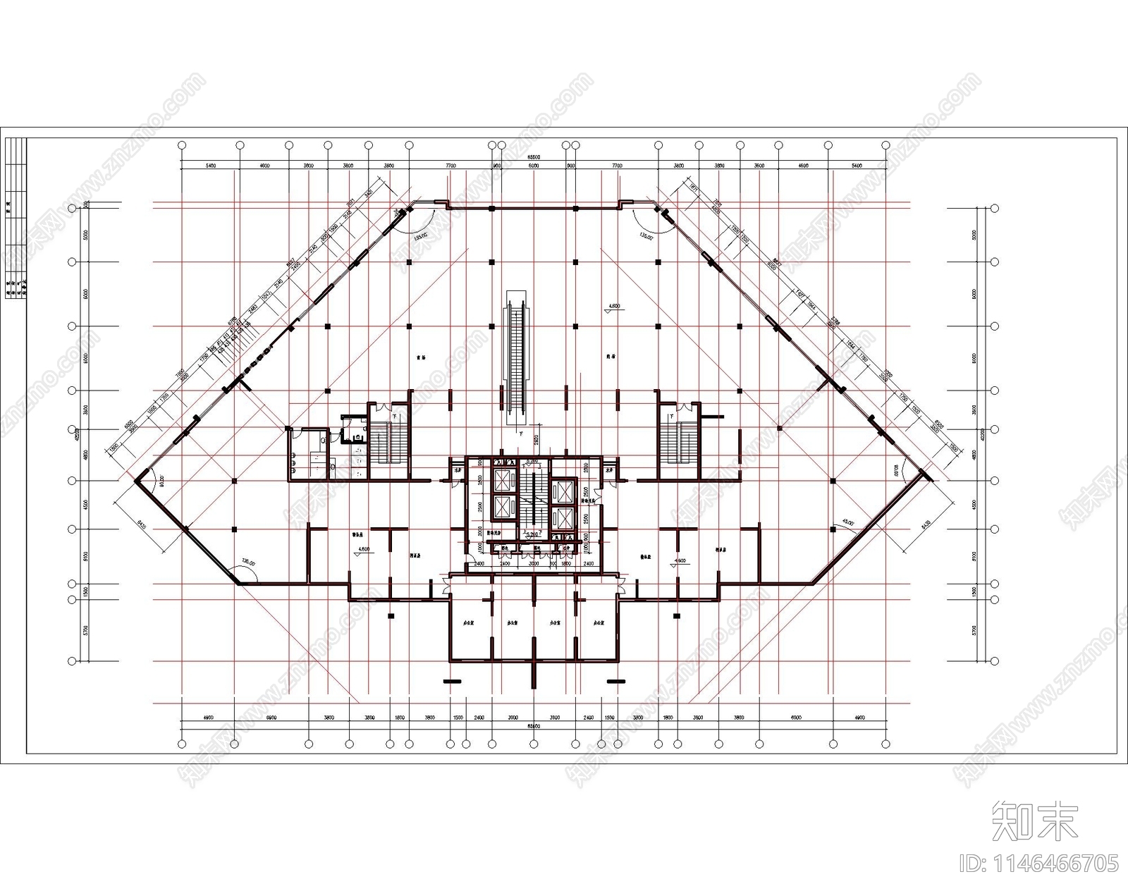 高层住宅楼建筑cad施工图下载【ID:1146466705】