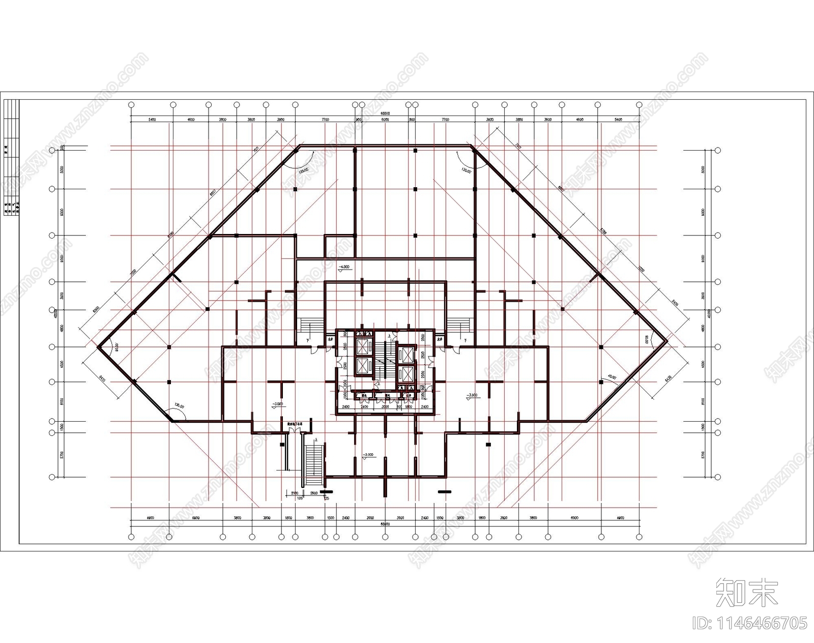 高层住宅楼建筑cad施工图下载【ID:1146466705】