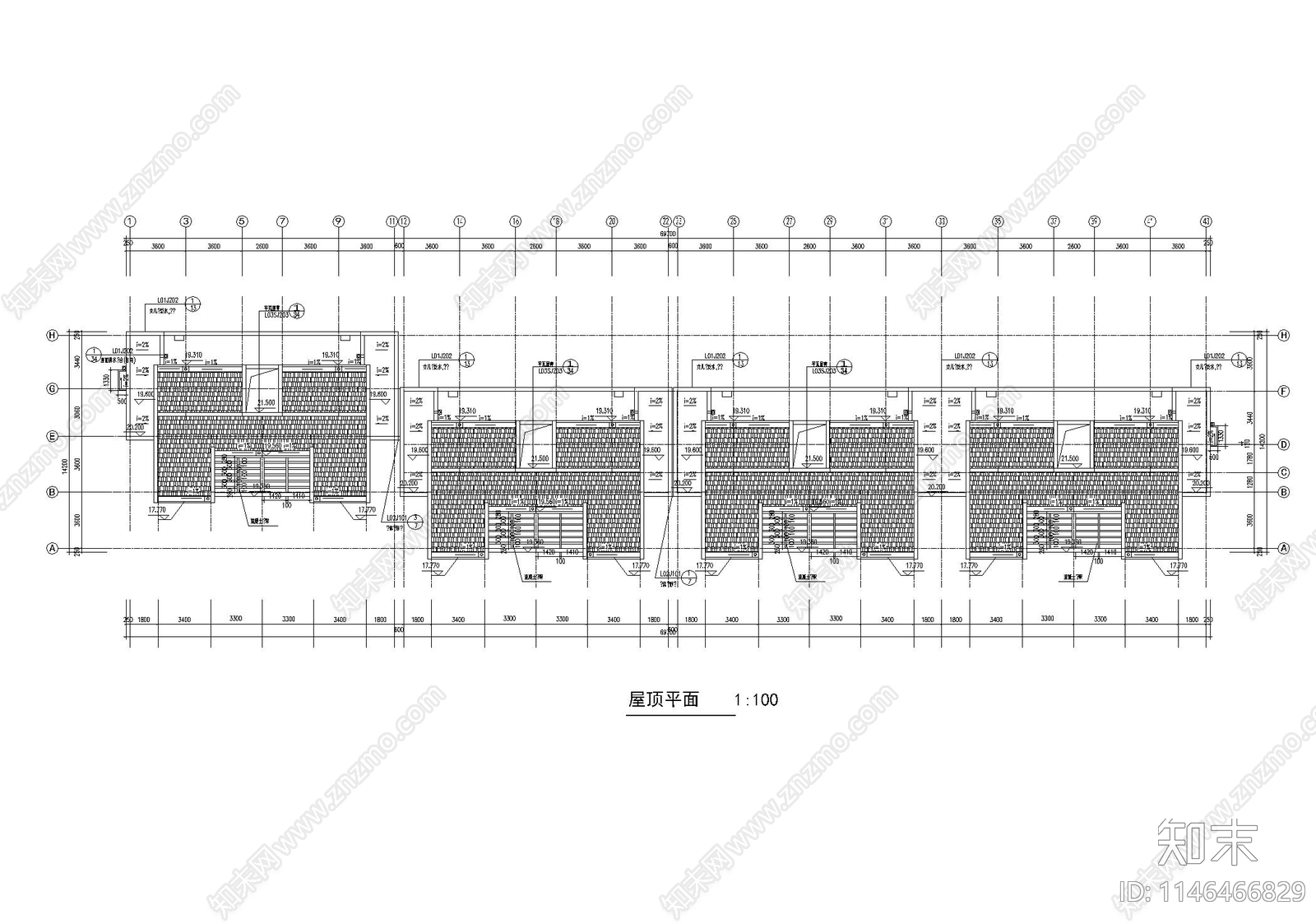 高层住宅楼建筑cad施工图下载【ID:1146466829】