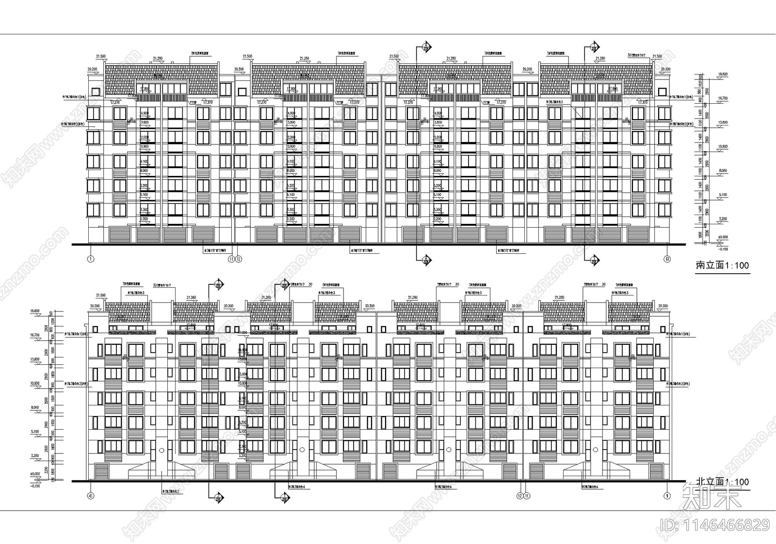 高层住宅楼建筑cad施工图下载【ID:1146466829】