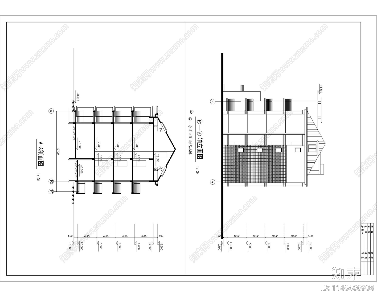 公寓建筑cad施工图下载【ID:1146466904】
