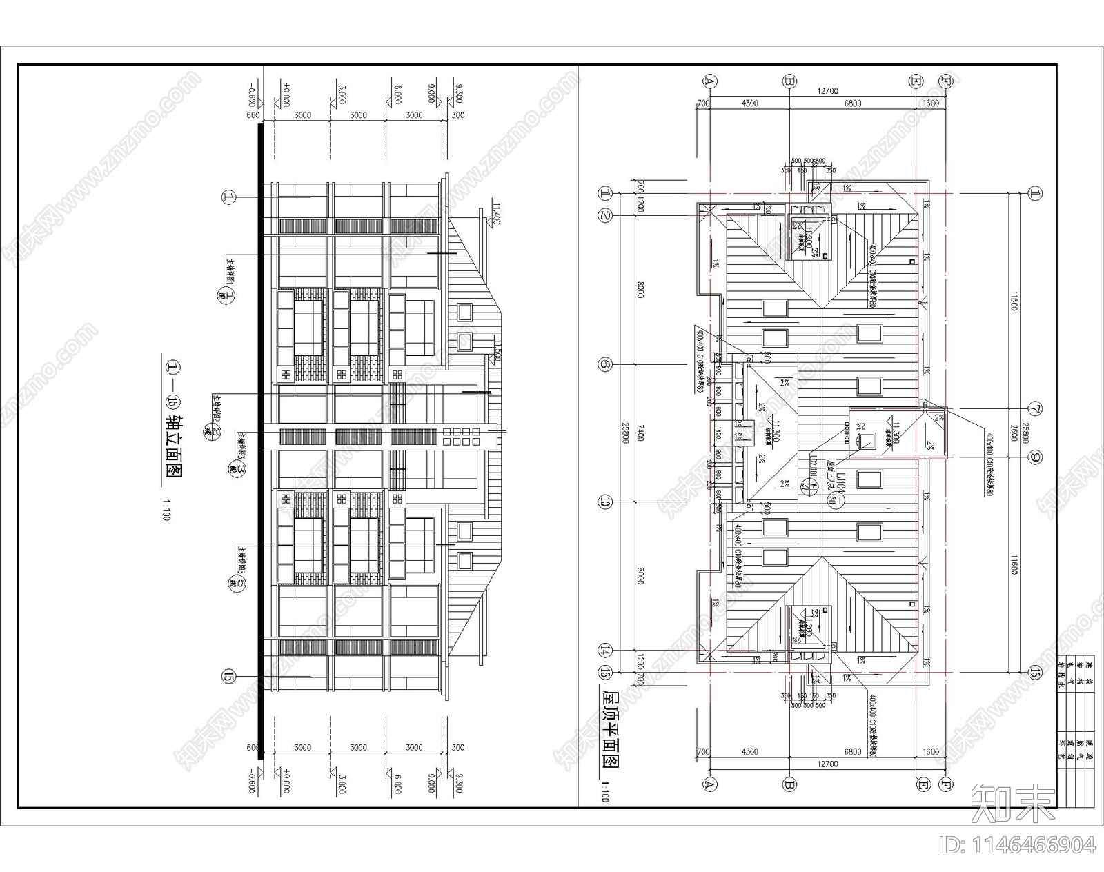 公寓建筑cad施工图下载【ID:1146466904】