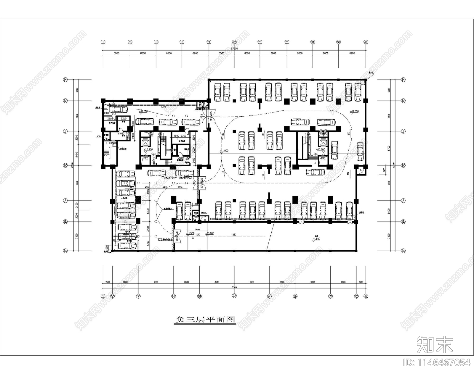高层住宅建筑cad施工图下载【ID:1146467054】
