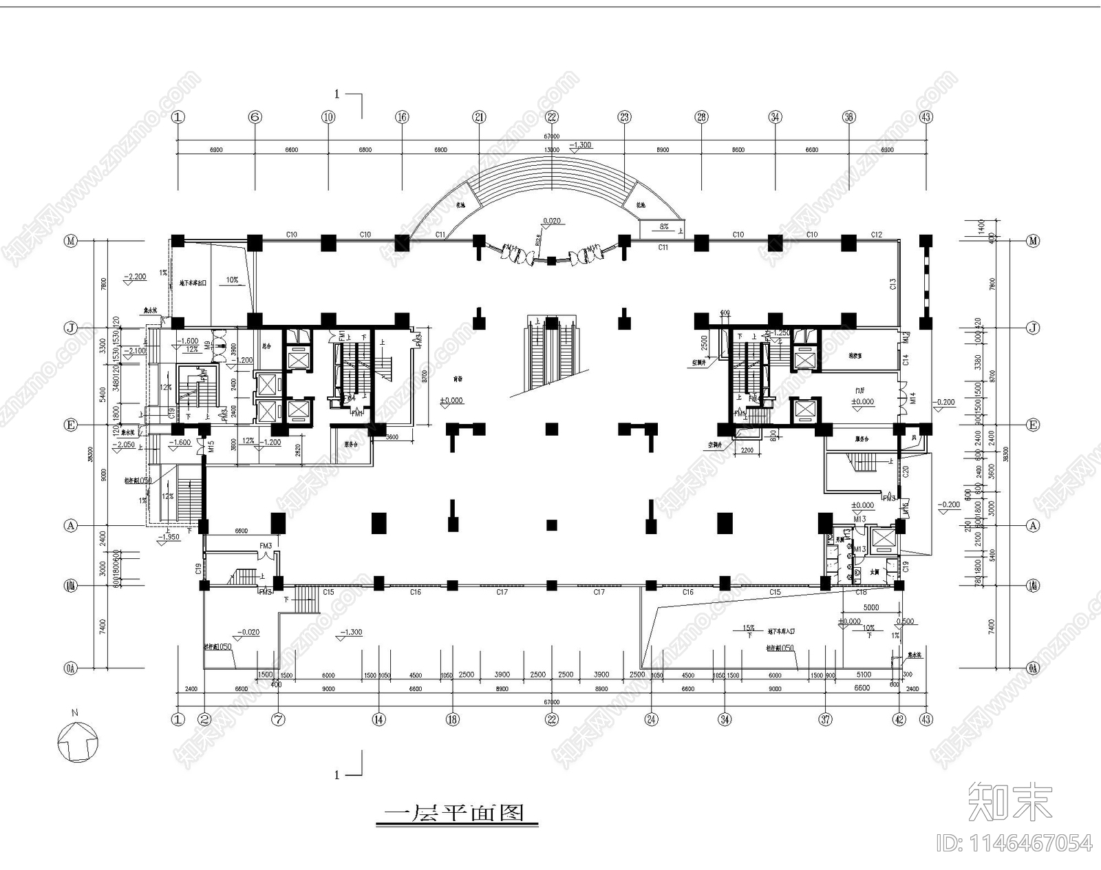 高层住宅建筑cad施工图下载【ID:1146467054】