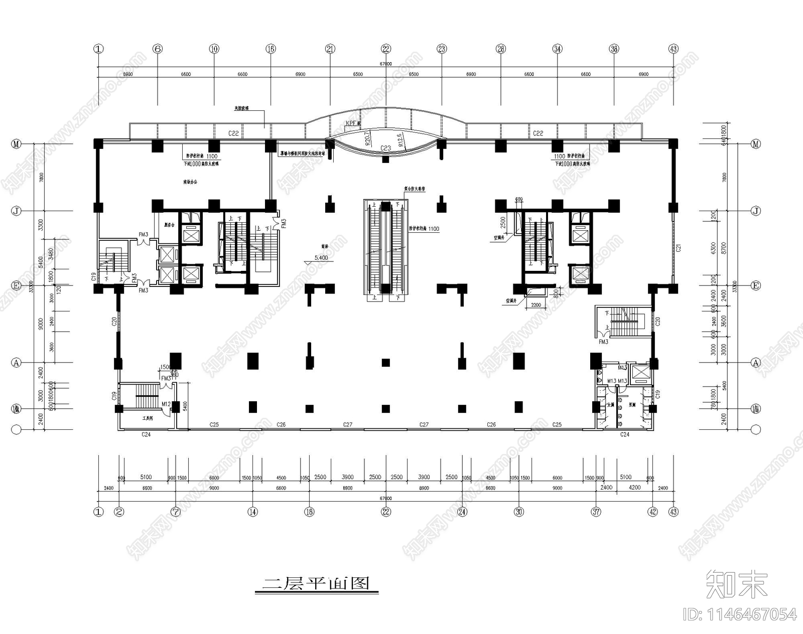 高层住宅建筑cad施工图下载【ID:1146467054】