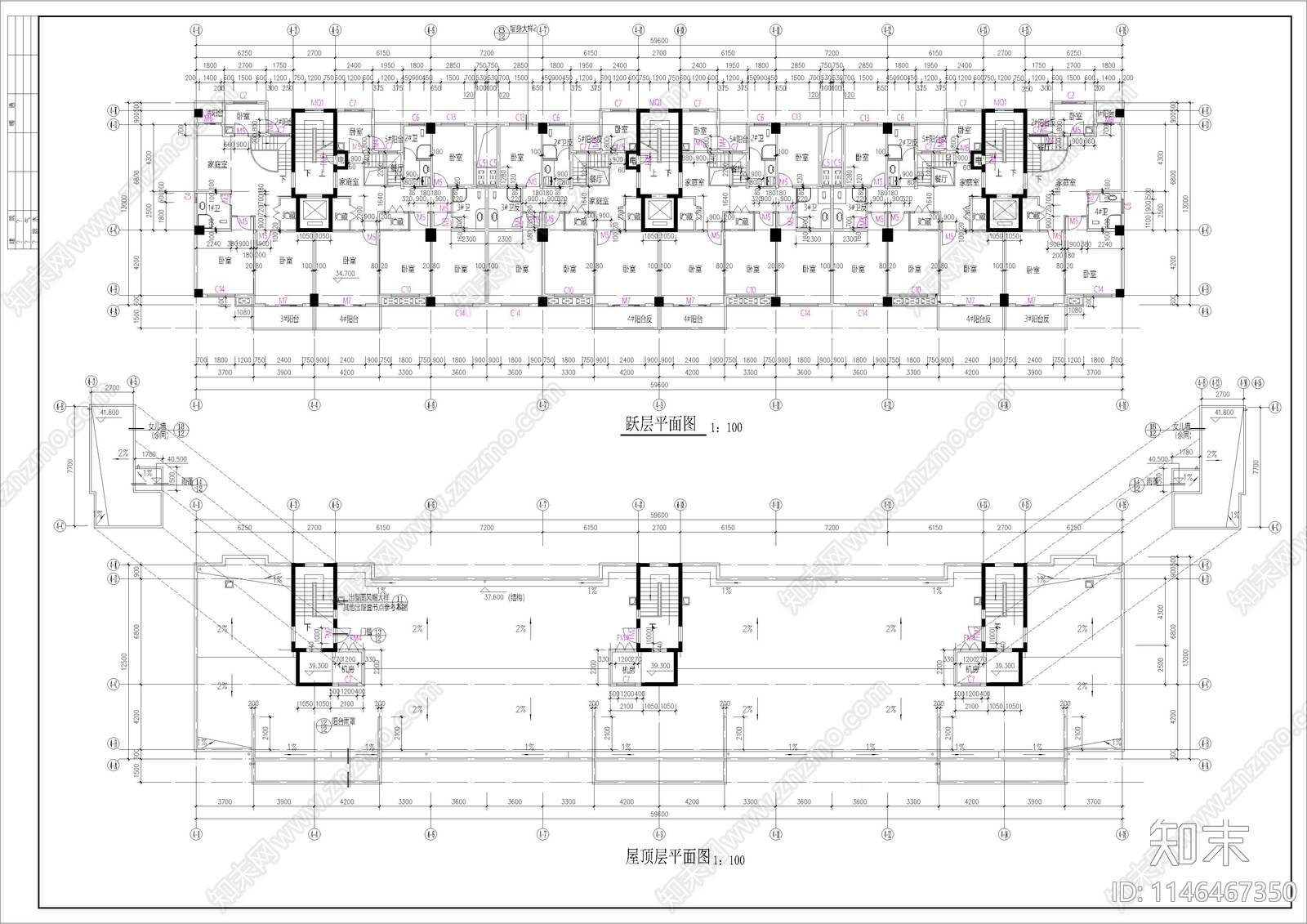 高层住宅小区建筑cad施工图下载【ID:1146467350】