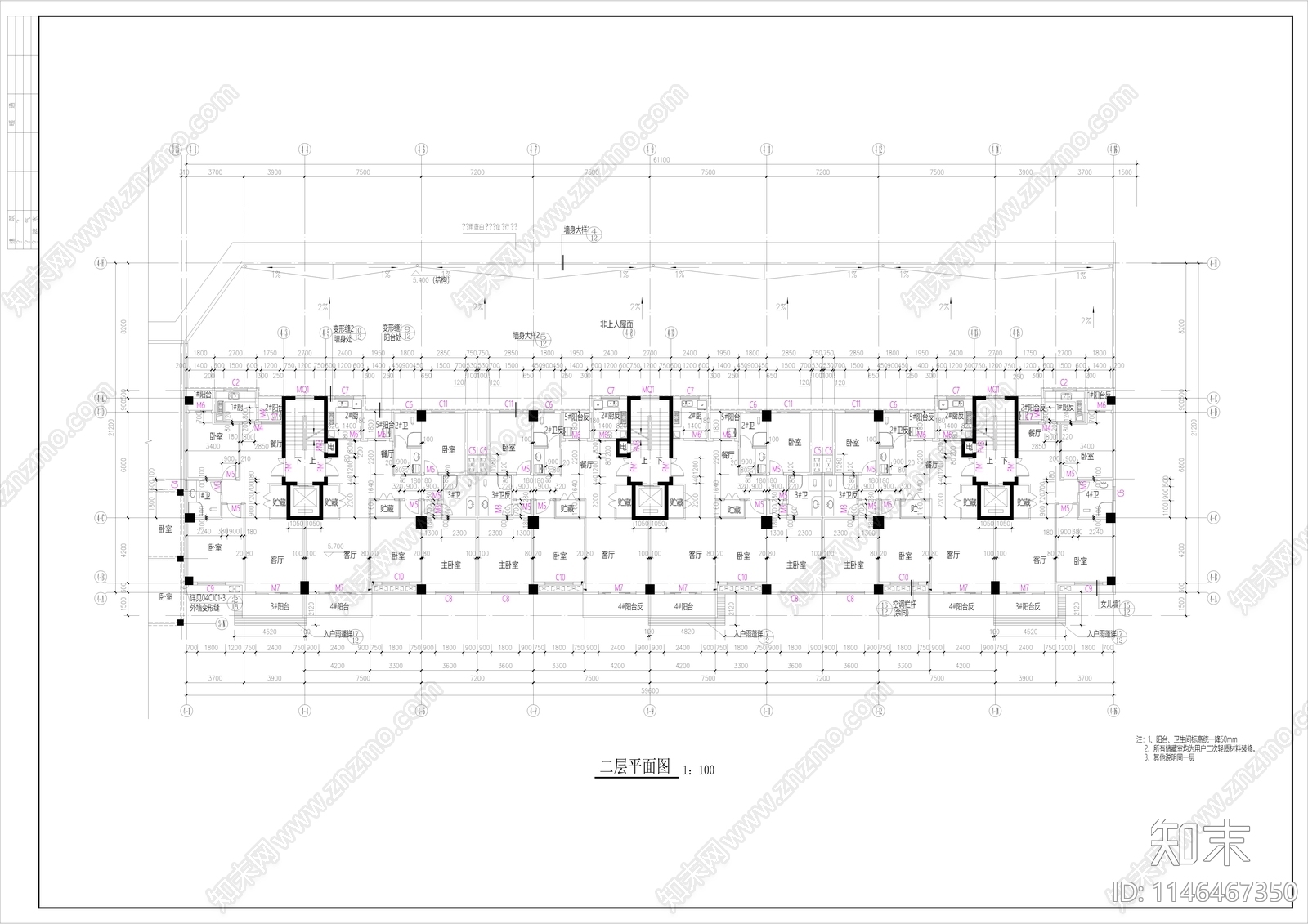 高层住宅小区建筑cad施工图下载【ID:1146467350】