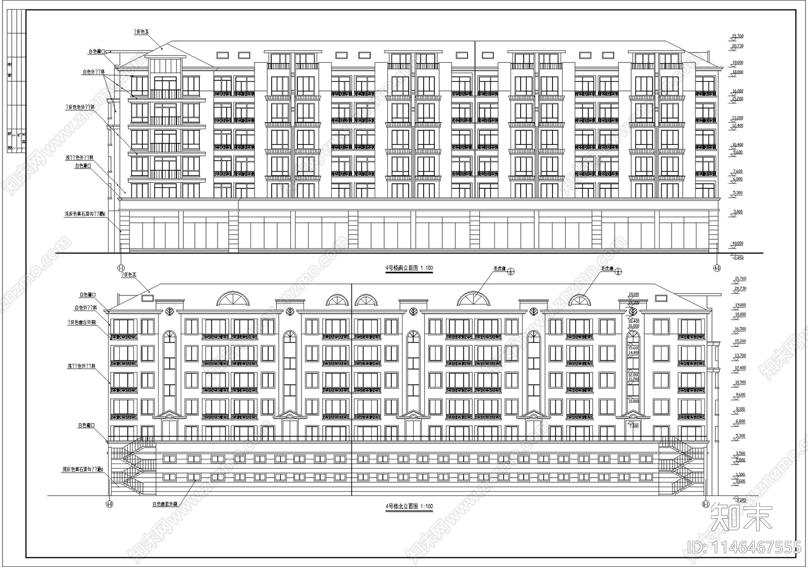 高层住宅楼建筑cad施工图下载【ID:1146467555】