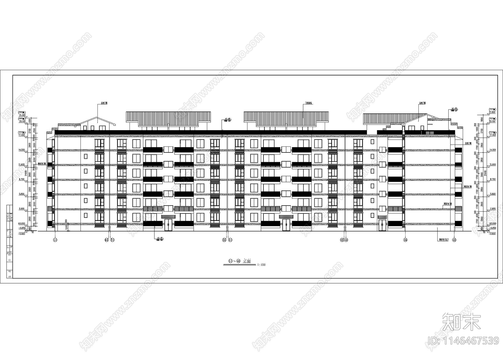 高层住宅建筑cad施工图下载【ID:1146467539】