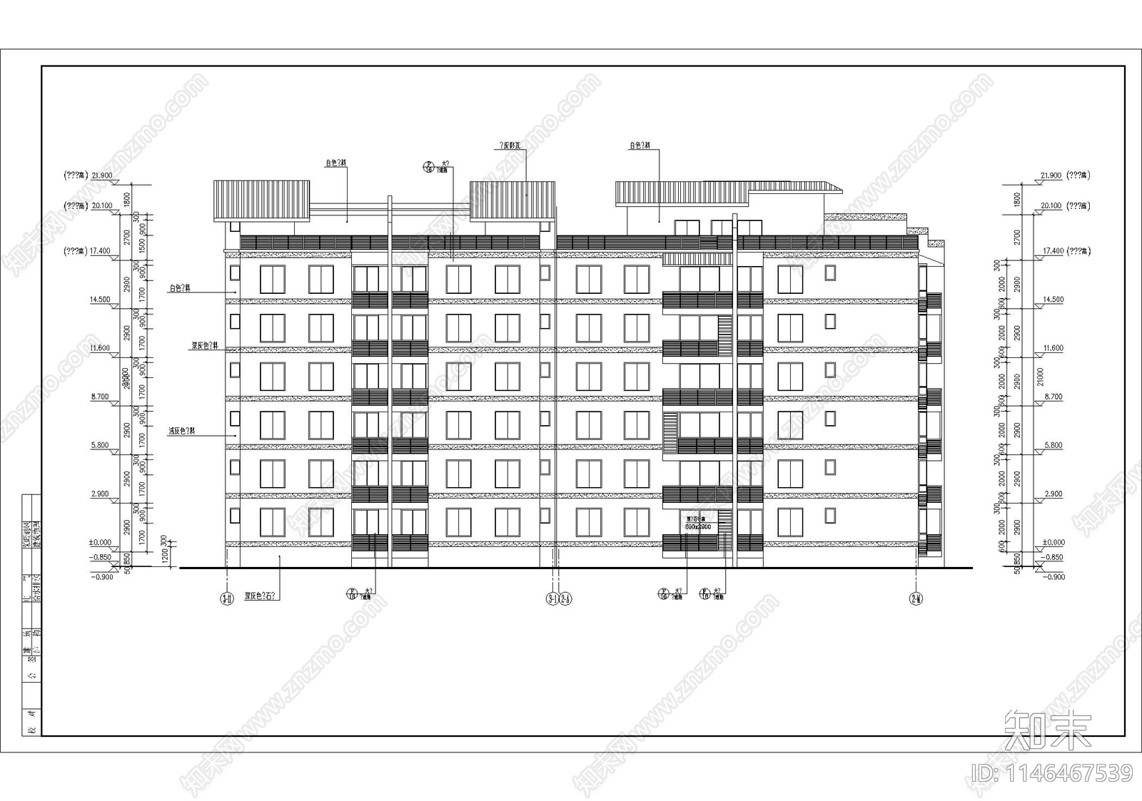 高层住宅建筑cad施工图下载【ID:1146467539】