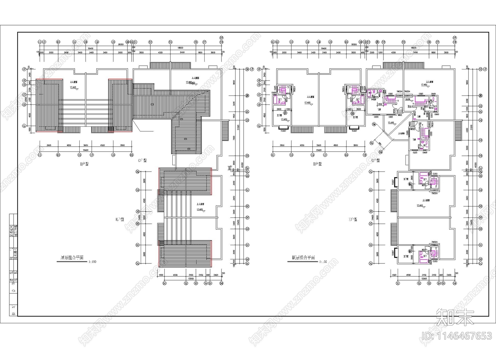 高层住宅建筑cad施工图下载【ID:1146467653】