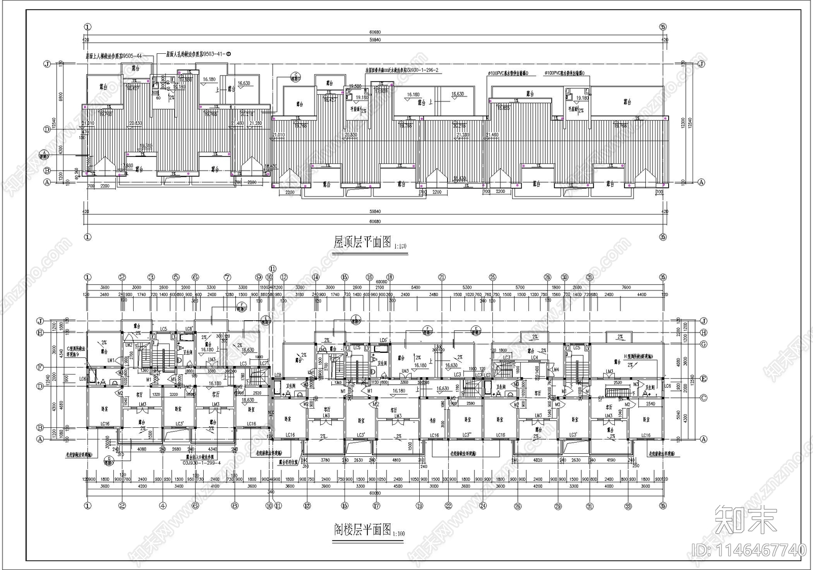 高层住宅建筑cad施工图下载【ID:1146467740】