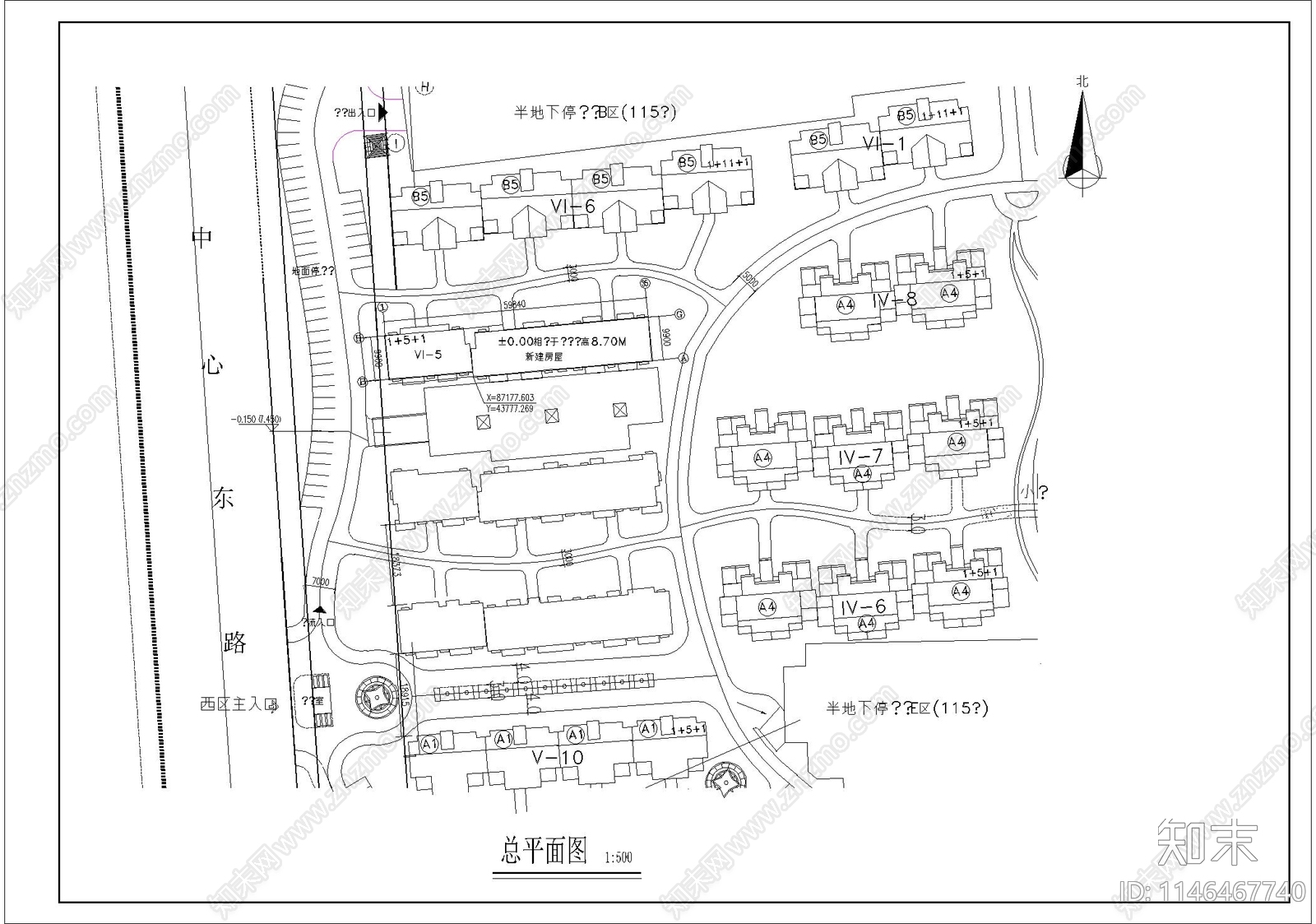 高层住宅建筑cad施工图下载【ID:1146467740】