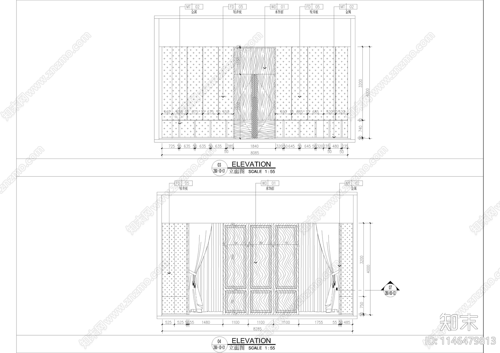 会议室室内cad施工图下载【ID:1146479813】