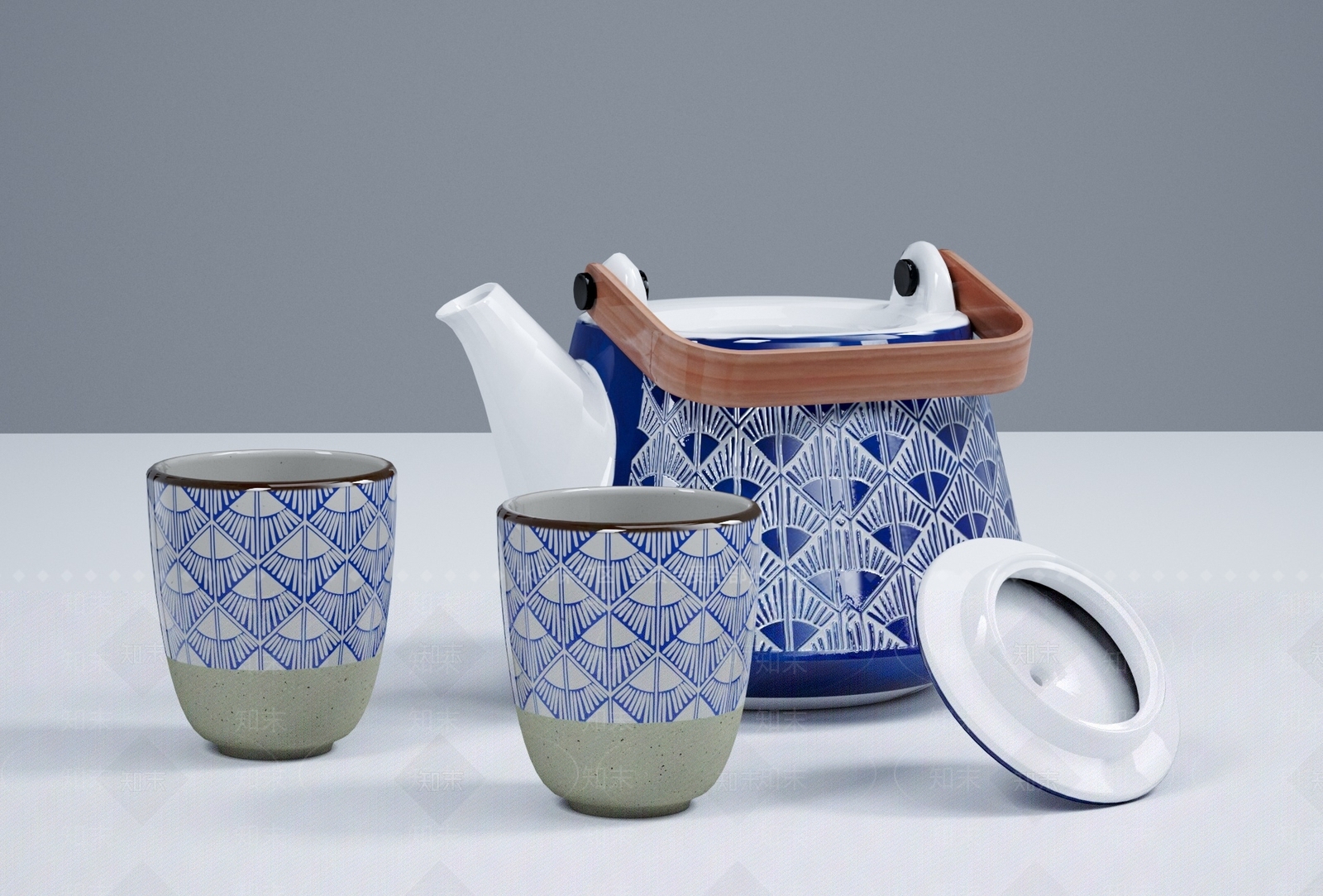 新中式茶具3D模型下载【ID:1146479925】