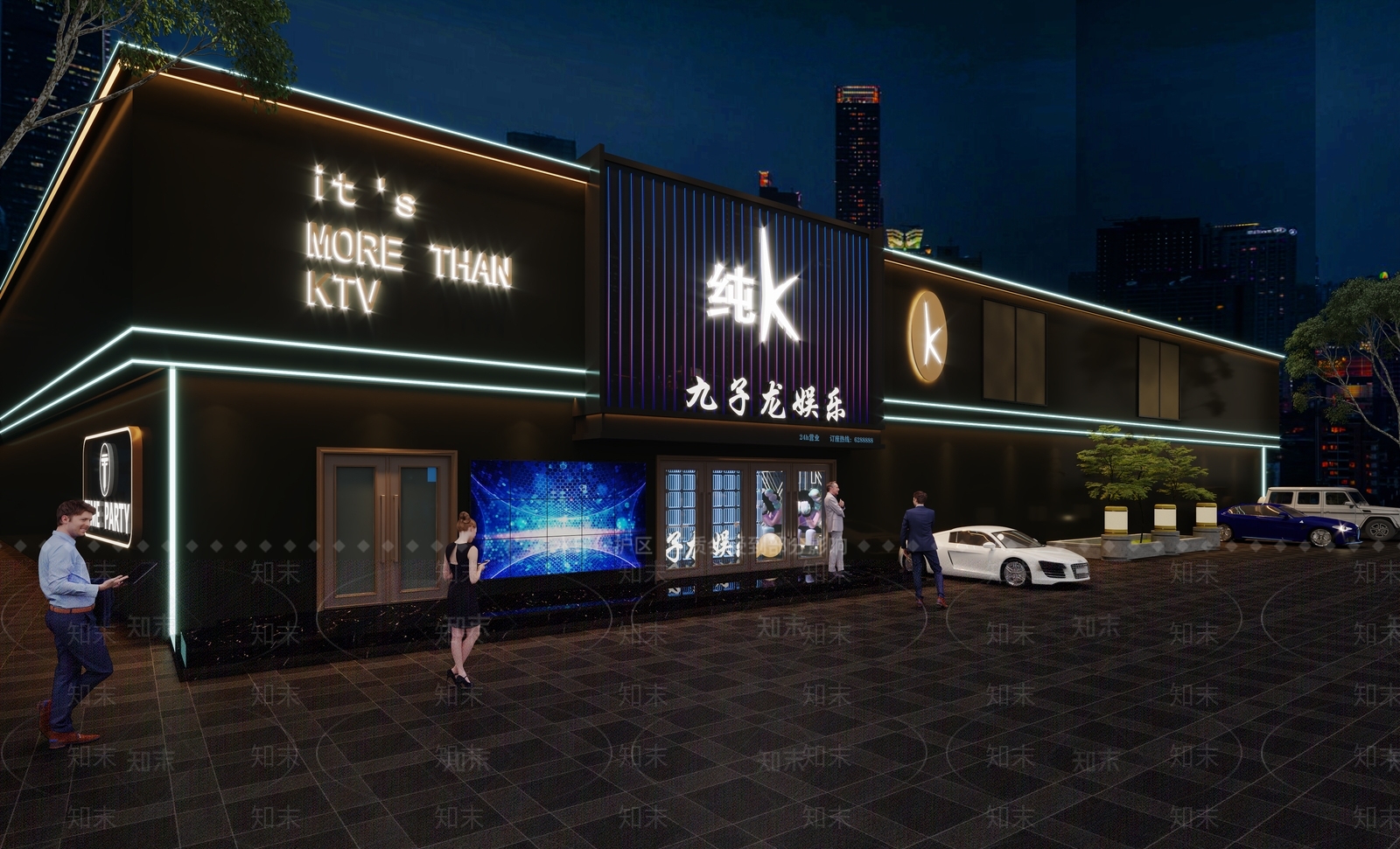 现代KTV门头门面3D模型下载【ID:1146485382】