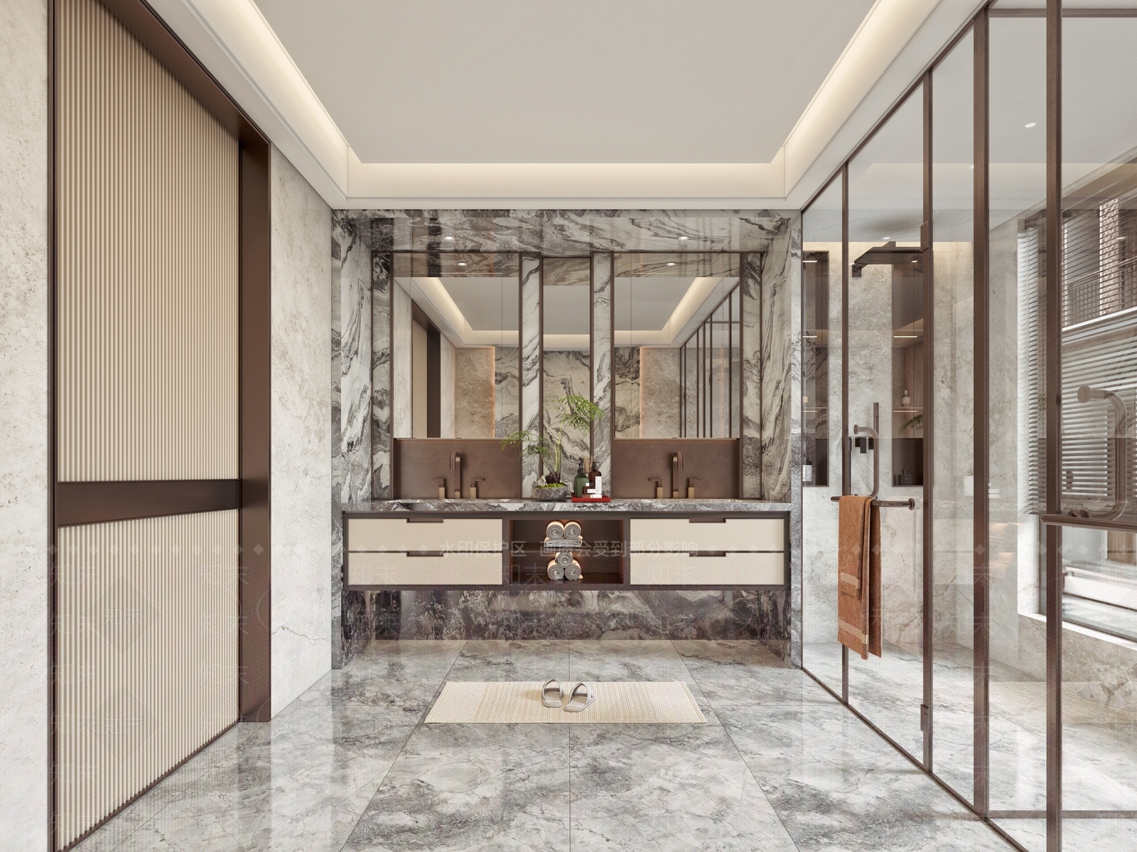 新中式酒店卫生间3D模型下载【ID:1146486680】