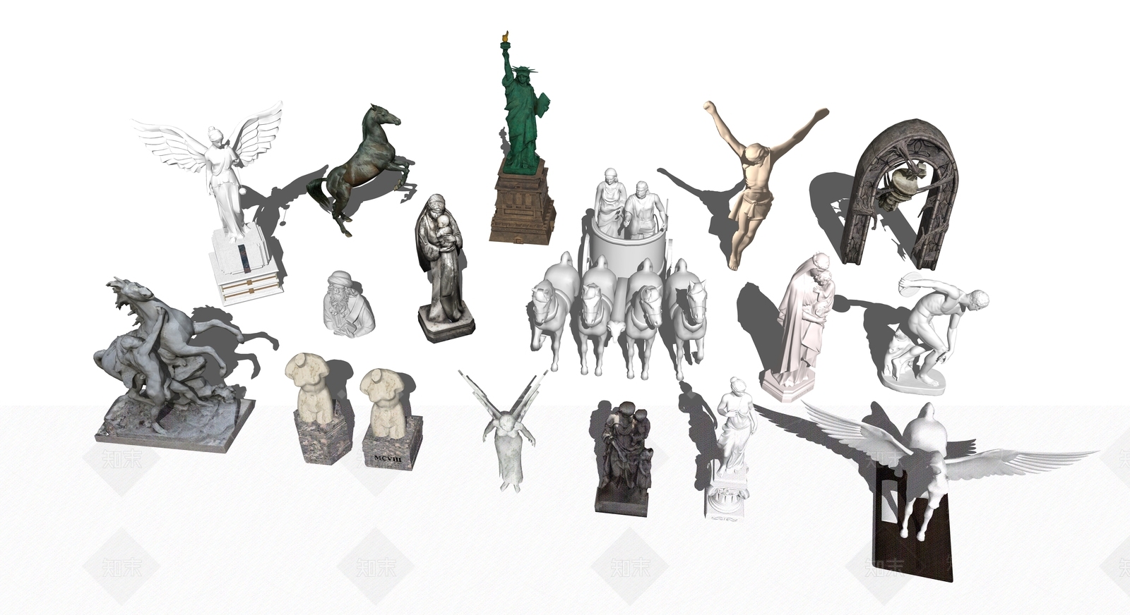 欧式人物石膏雕塑SU模型下载【ID:1146493469】