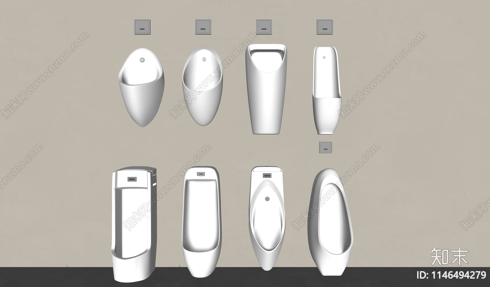 小便斗SU模型下载【ID:1146494279】