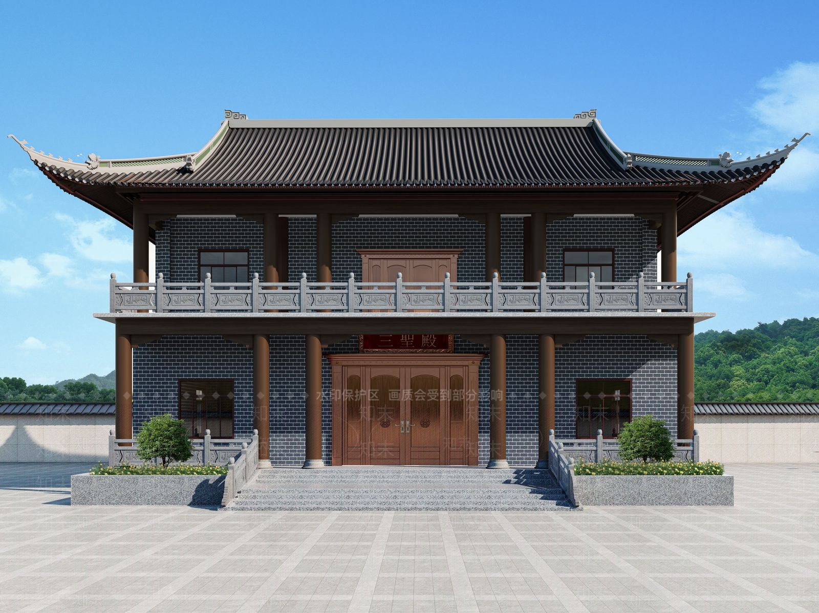 中式古建3D模型下载【ID:1146501724】