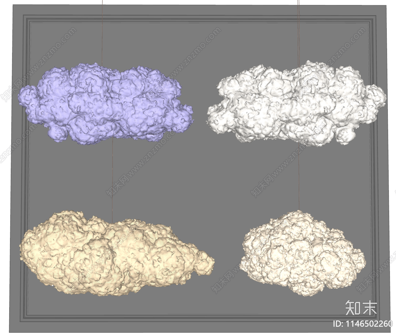 现代云朵吊灯SU模型下载【ID:1146502260】