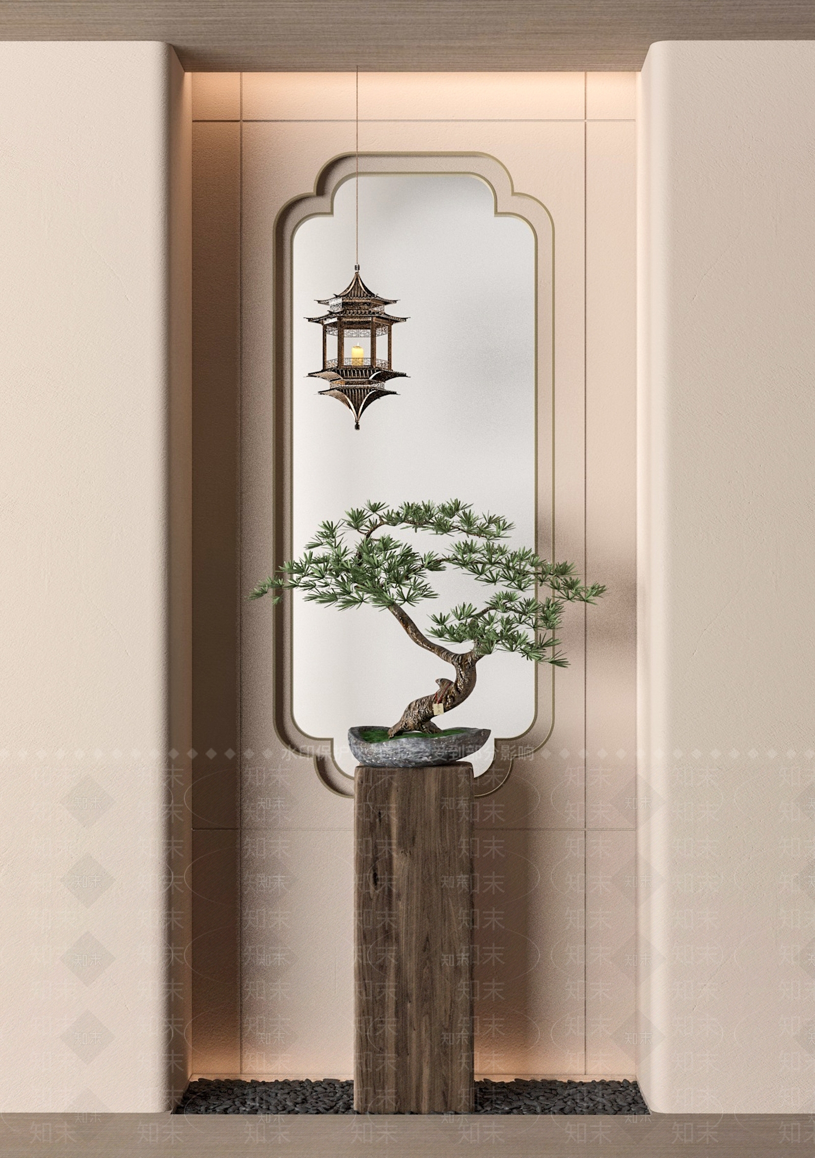 新中式松树盆景3D模型下载【ID:1146504187】