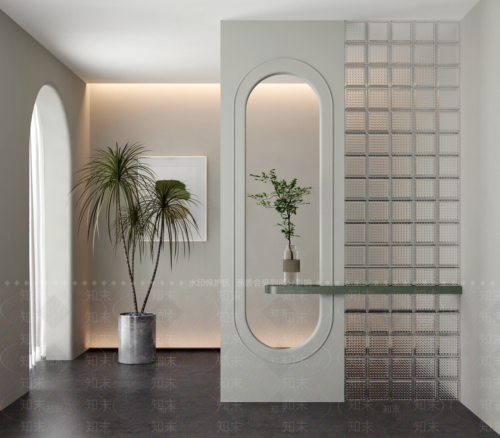 现代玄关隔断3D模型下载【ID:1146504444】