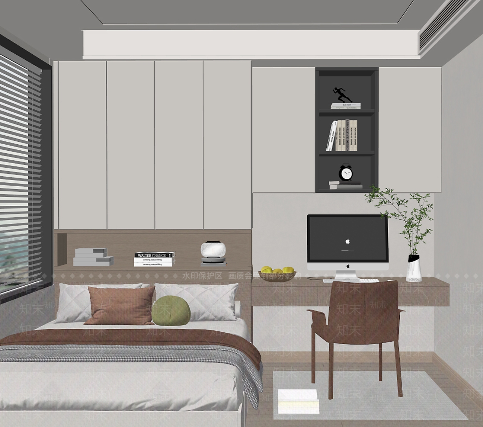 现代榻榻米卧室SU模型下载【ID:1146510429】