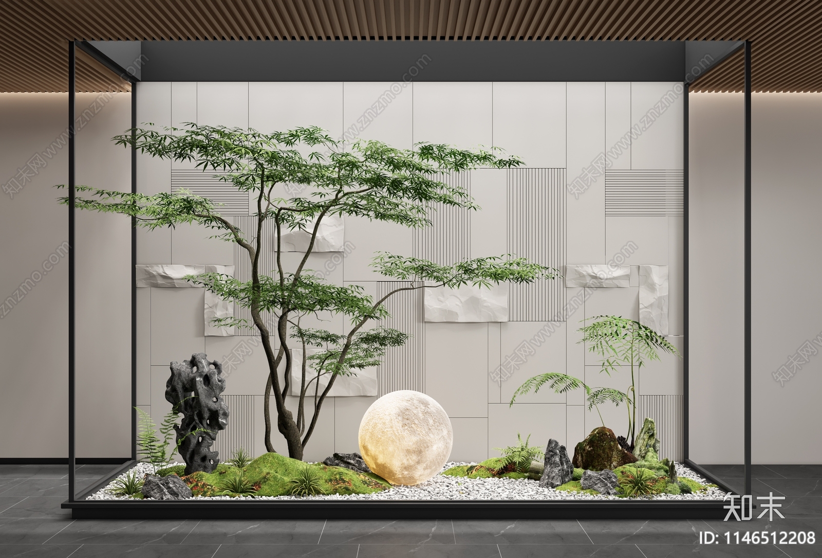 现代室内景观造景3D模型下载【ID:1146512208】