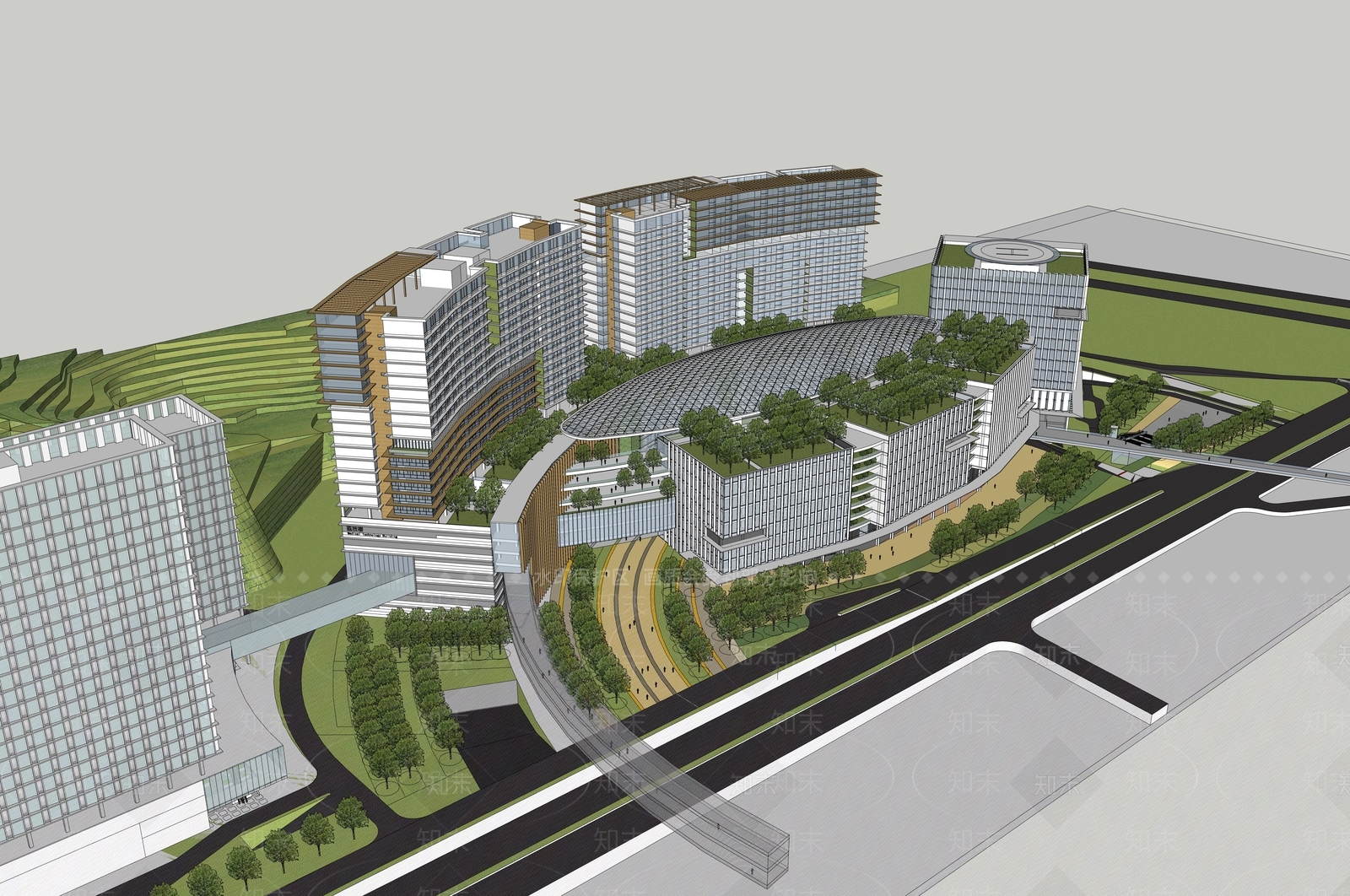 现代医疗建筑SU模型下载【ID:1146515866】