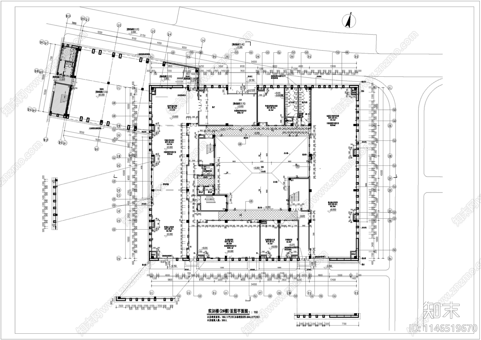 实训楼总平图施工图下载【ID:1146519670】