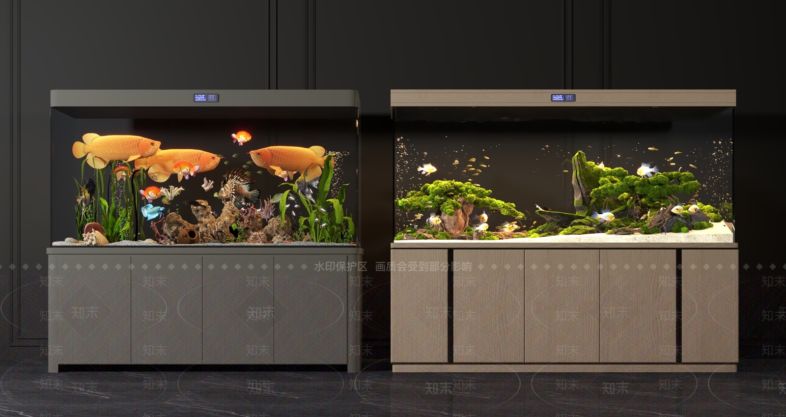 现代观赏鱼缸3D模型下载【ID:1146520583】