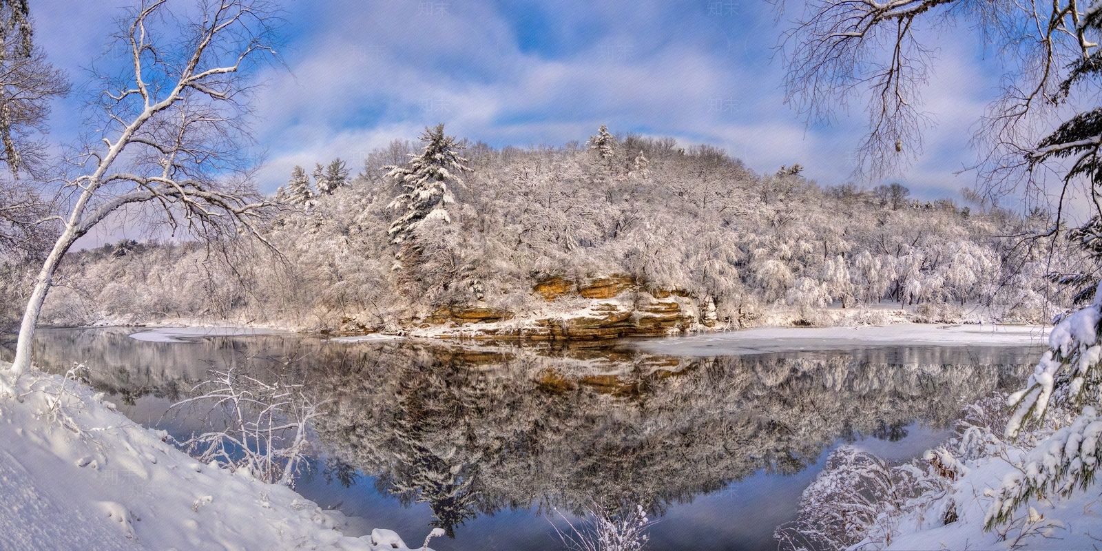 冬日河流雪景HDR贴图贴图下载【ID:1146526443】