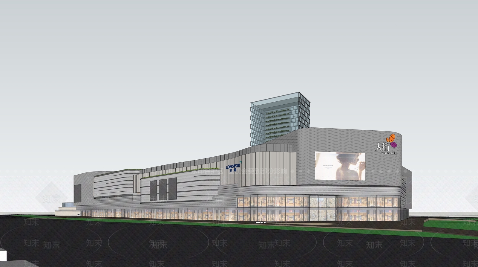 商场建筑SU模型精品下载_SketchUp模型_知末网