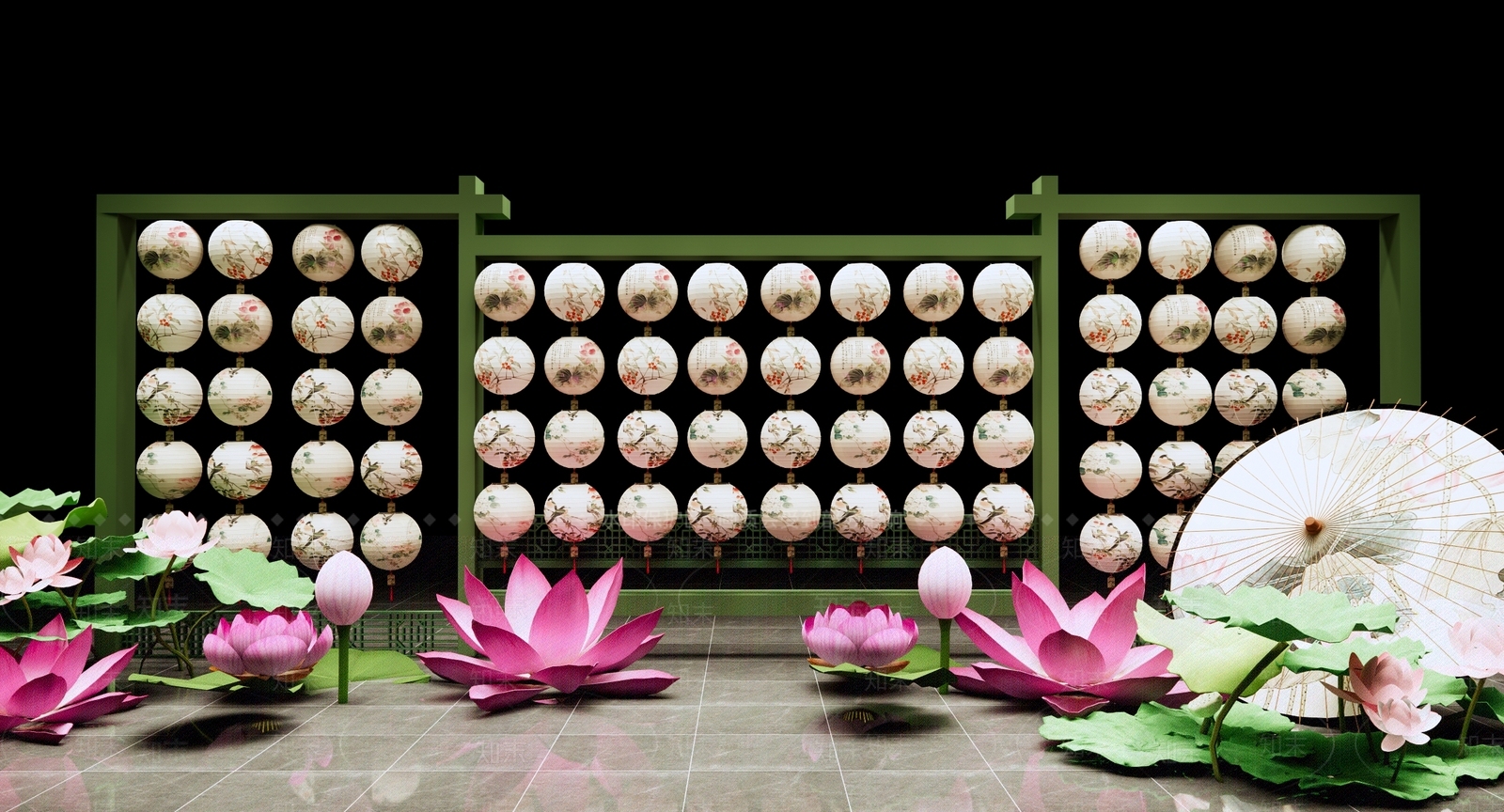 新中式灯笼SU模型下载【ID:1146533061】