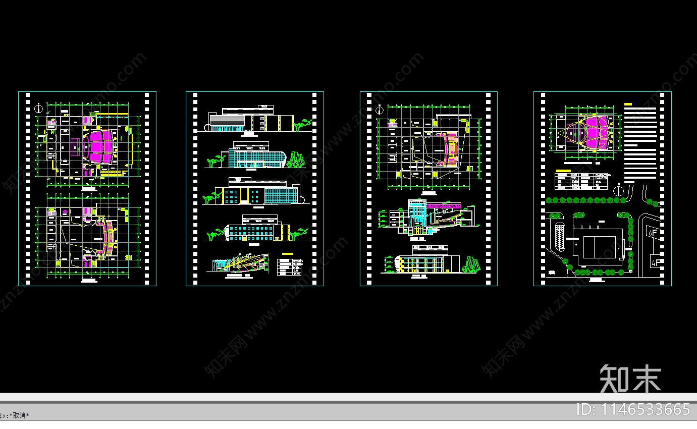 影剧院建筑施工图下载【ID:1146533665】