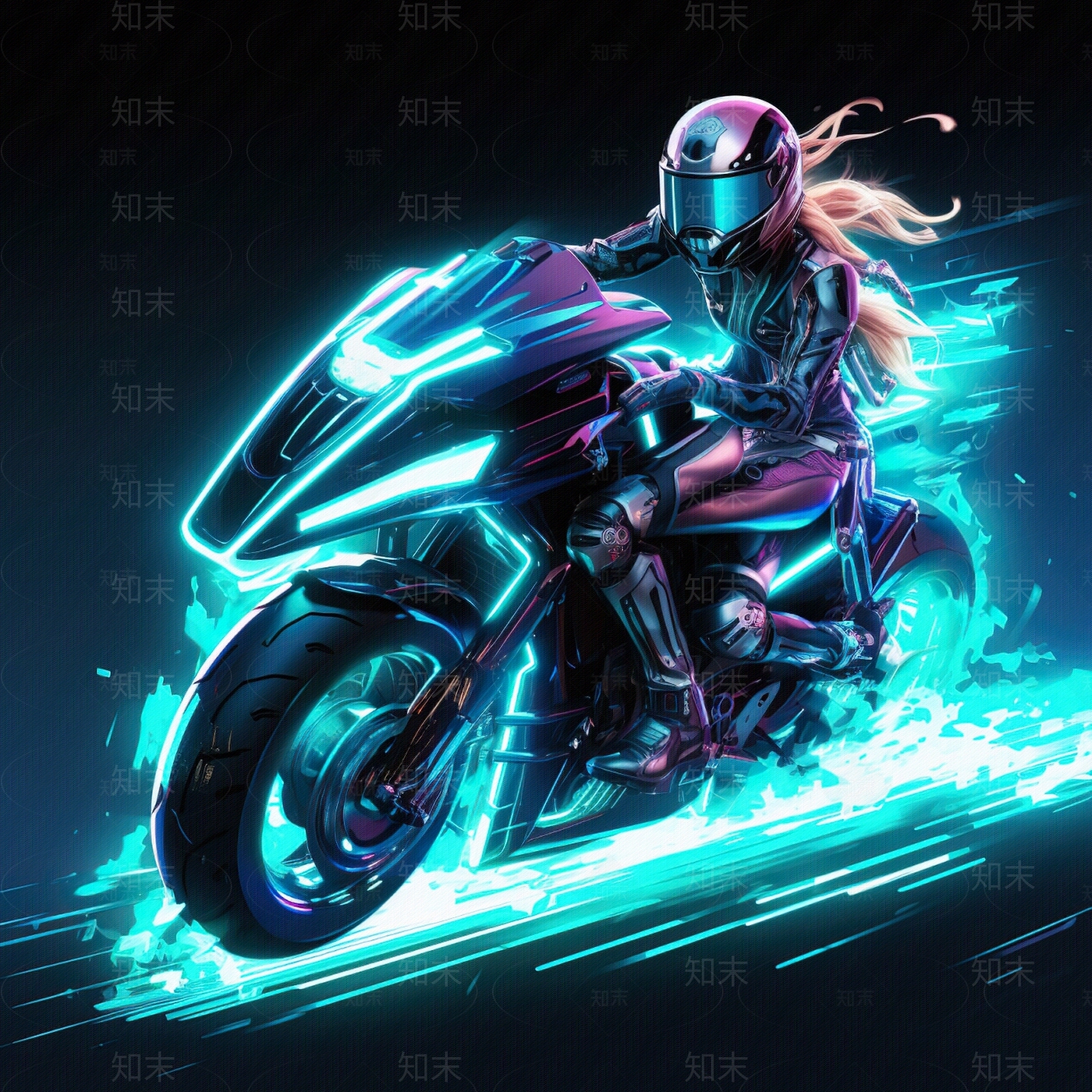 赛博朋克风格摩托车壁纸贴图下载【ID:1146539654】