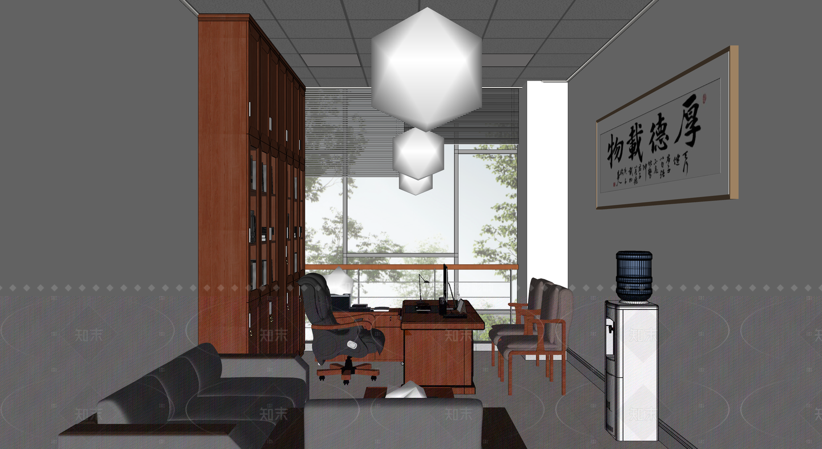 现代办公区SU模型下载【ID:1216045694】