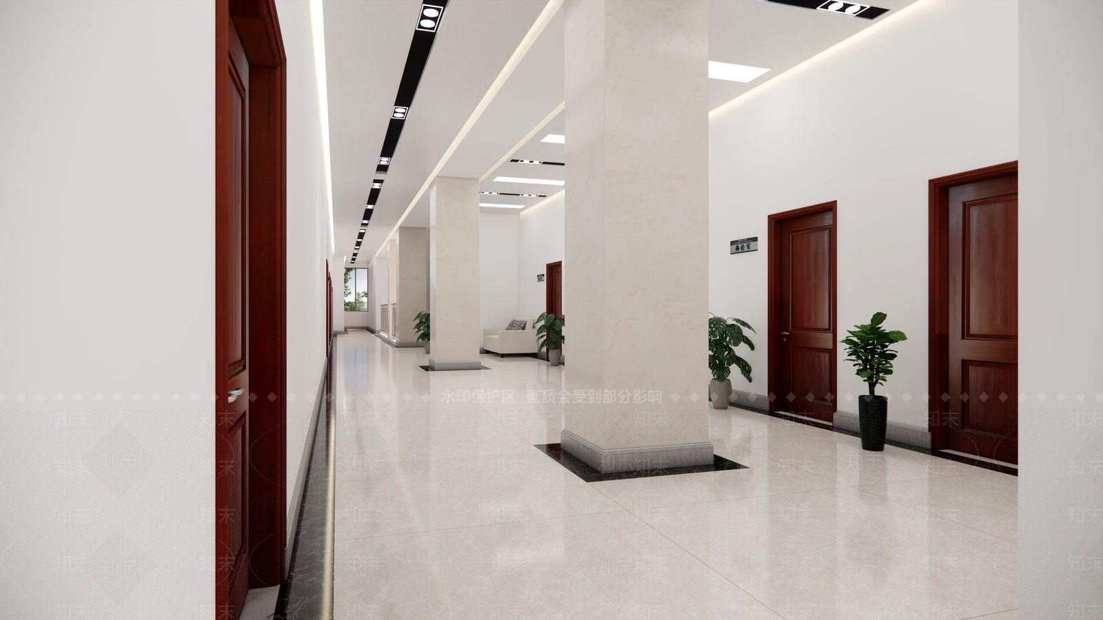 现代过道SU模型下载【ID:1146540026】
