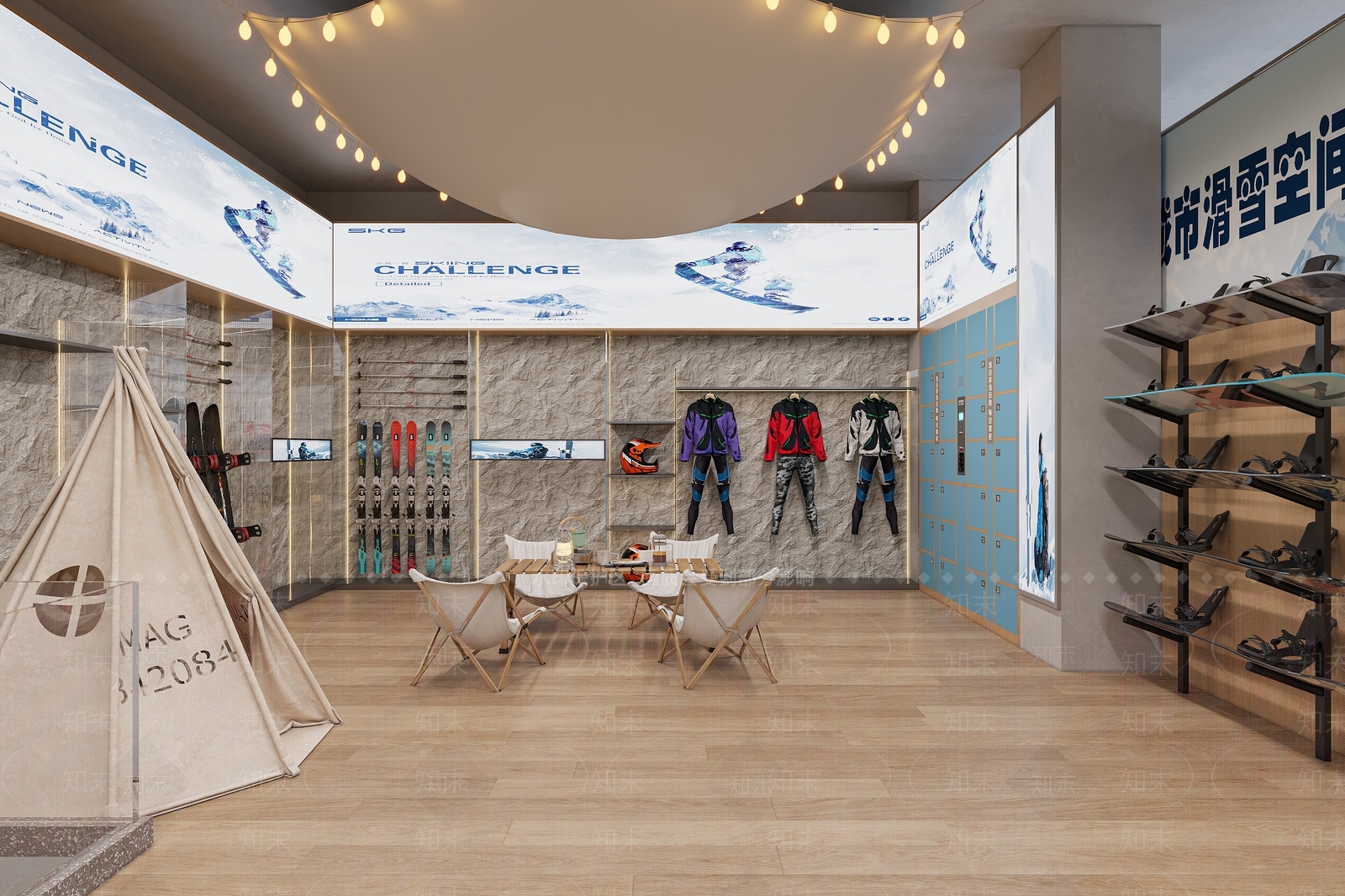 现代滑雪用品店3D模型下载【ID:1146541038】