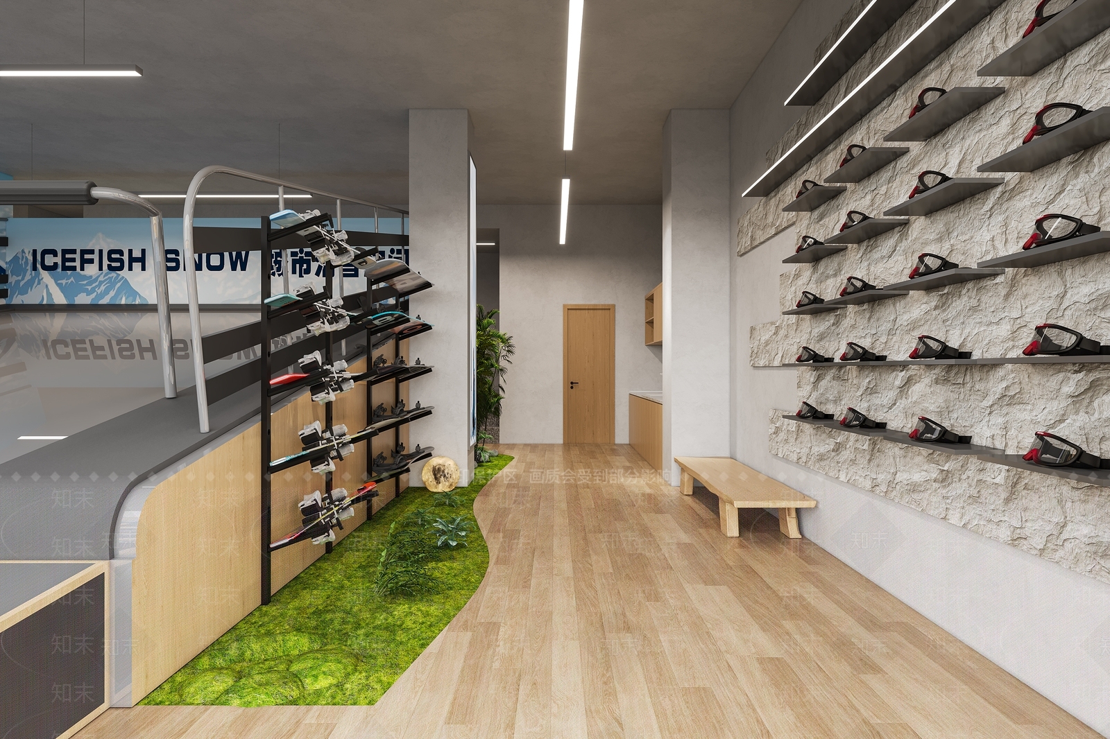 现代滑雪用品店3D模型下载【ID:1146541038】
