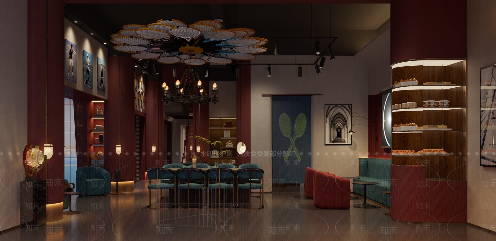 现代网球羽毛球店面3D模型下载【ID:1146541096】