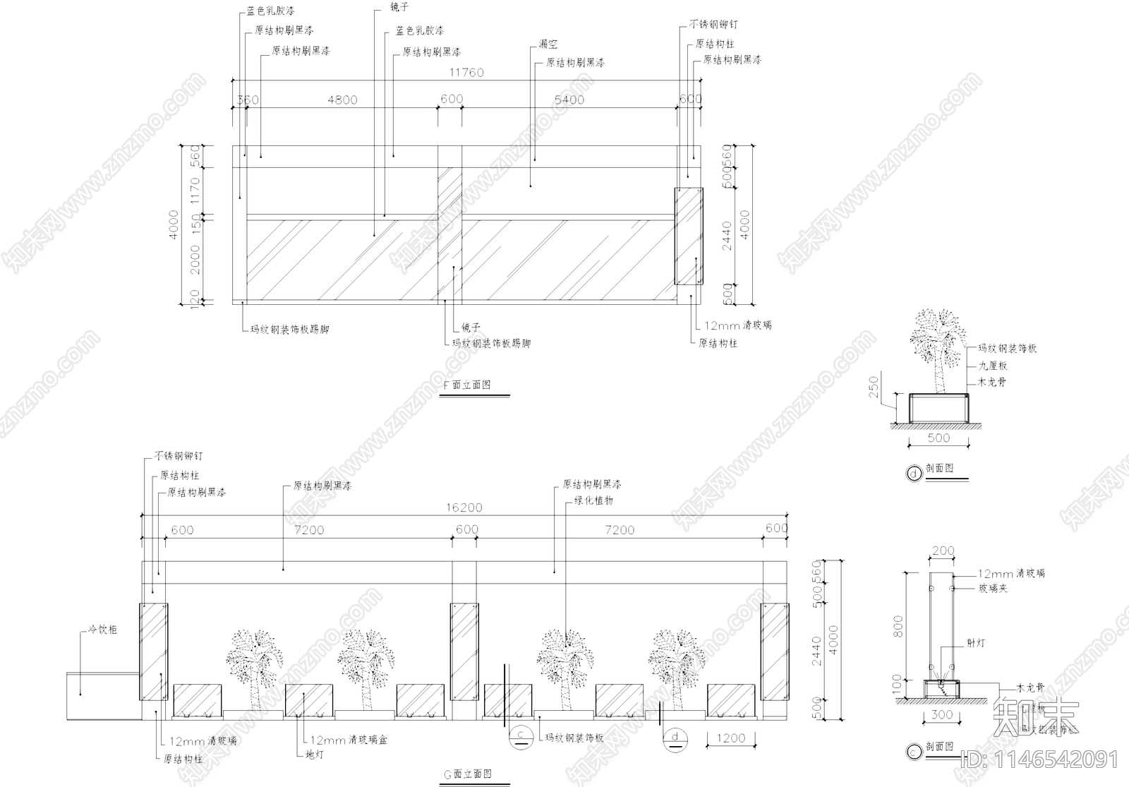 博奥健身房室内装饰详图cad施工图下载【ID:1146542091】