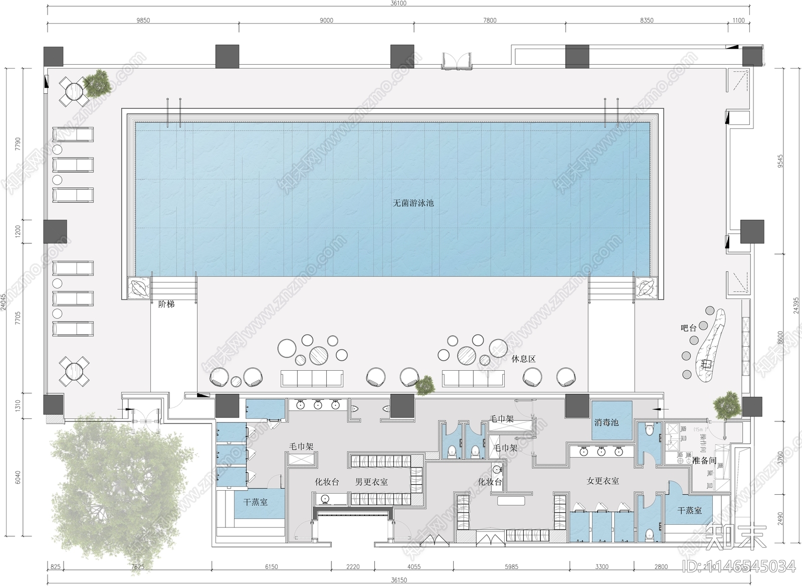 室内游泳池施工图下载【ID:1146545034】