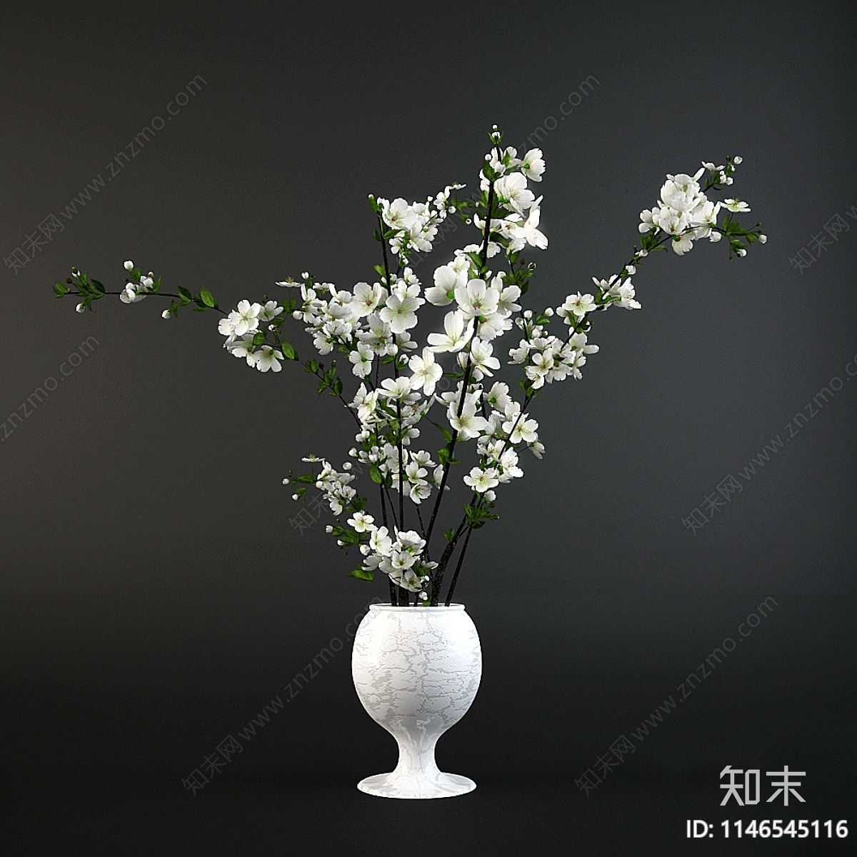 花瓶花艺3D模型下载【ID:1146545116】