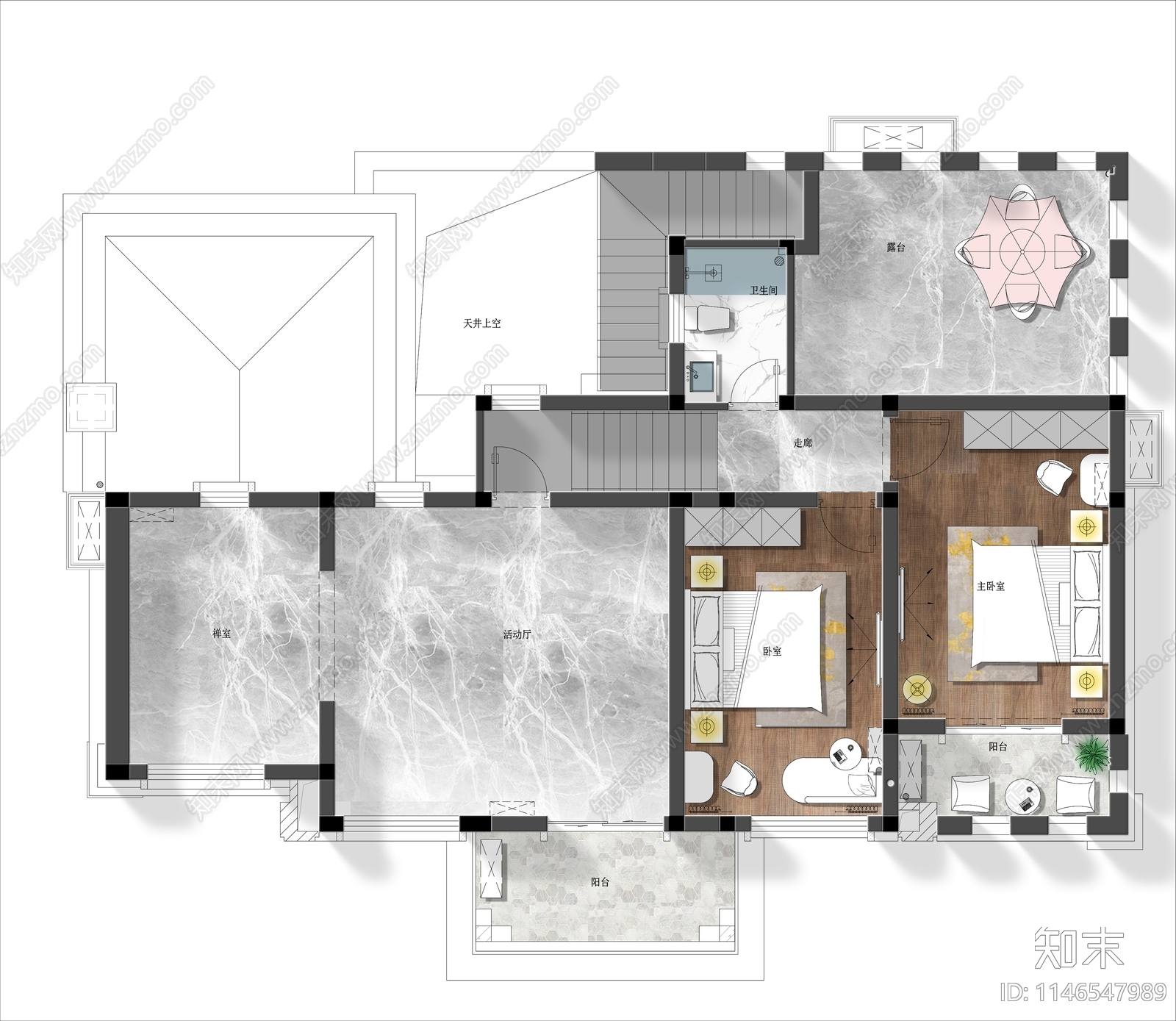 二层自建房室内平面图cad施工图下载【ID:1146547989】