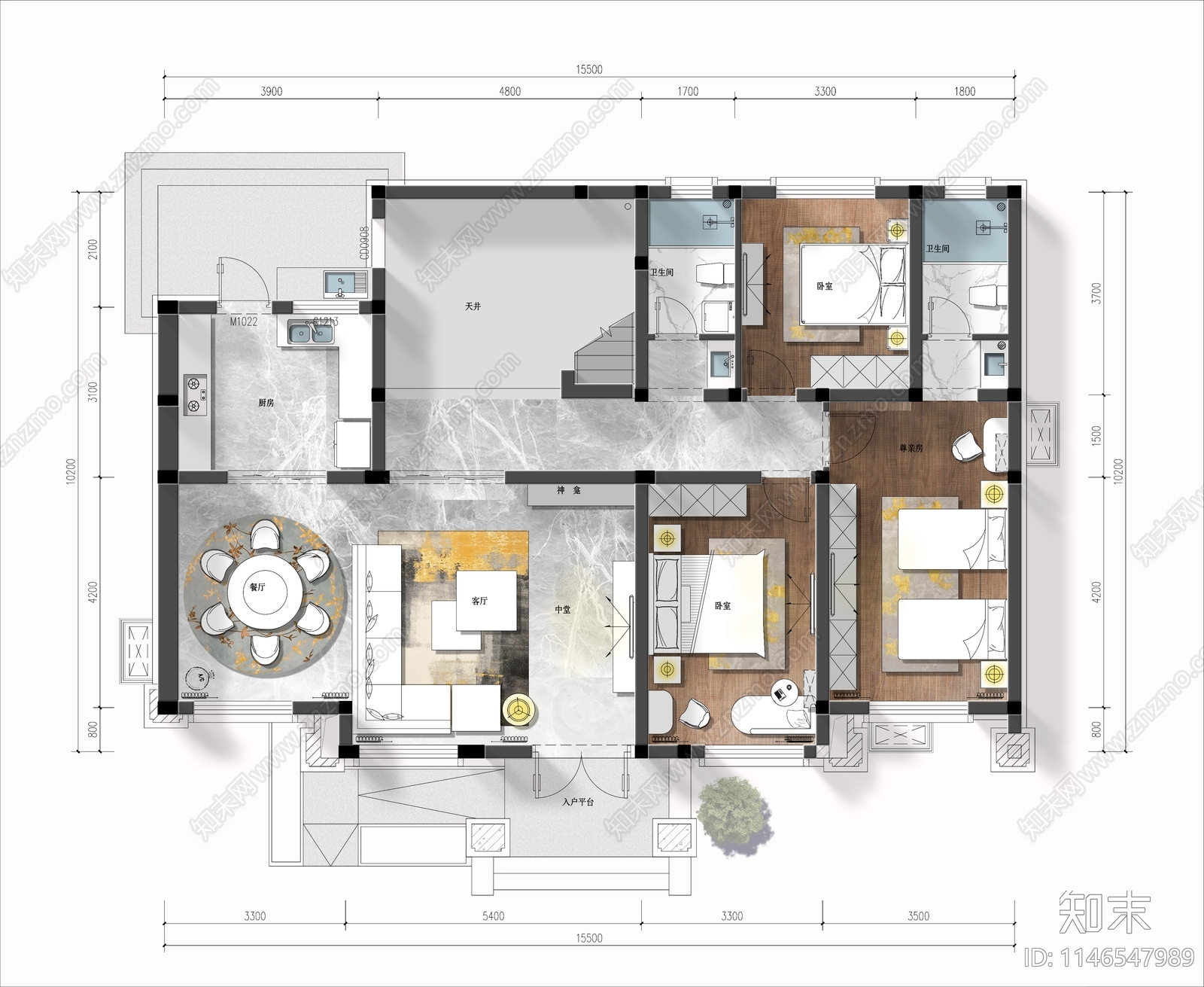 二层自建房室内平面图cad施工图下载【ID:1146547989】