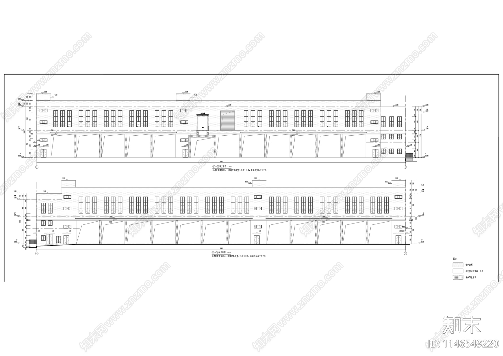 公交维修保养场建筑cad施工图下载【ID:1146549220】